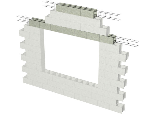 Bloques en "U" para formación de zunchos horizontales y dinteles.