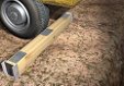 Tope para protección de la caída de camiones durante los trabajos de descarga en bordes de excavación